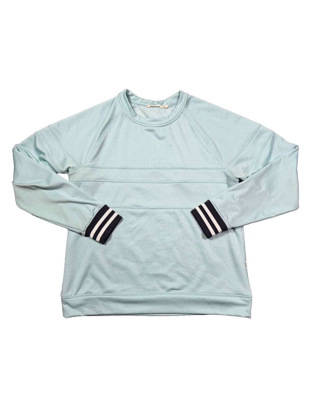Cotopaxi Bandera Crew Sweatshirt Womens Large Blue Fleece Pullover Stripe Cuffs